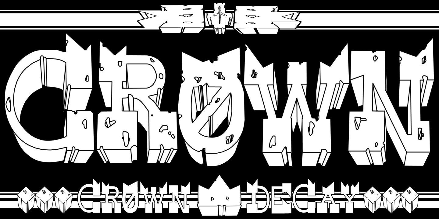 Пример шрифта Crown Decay 3D #1